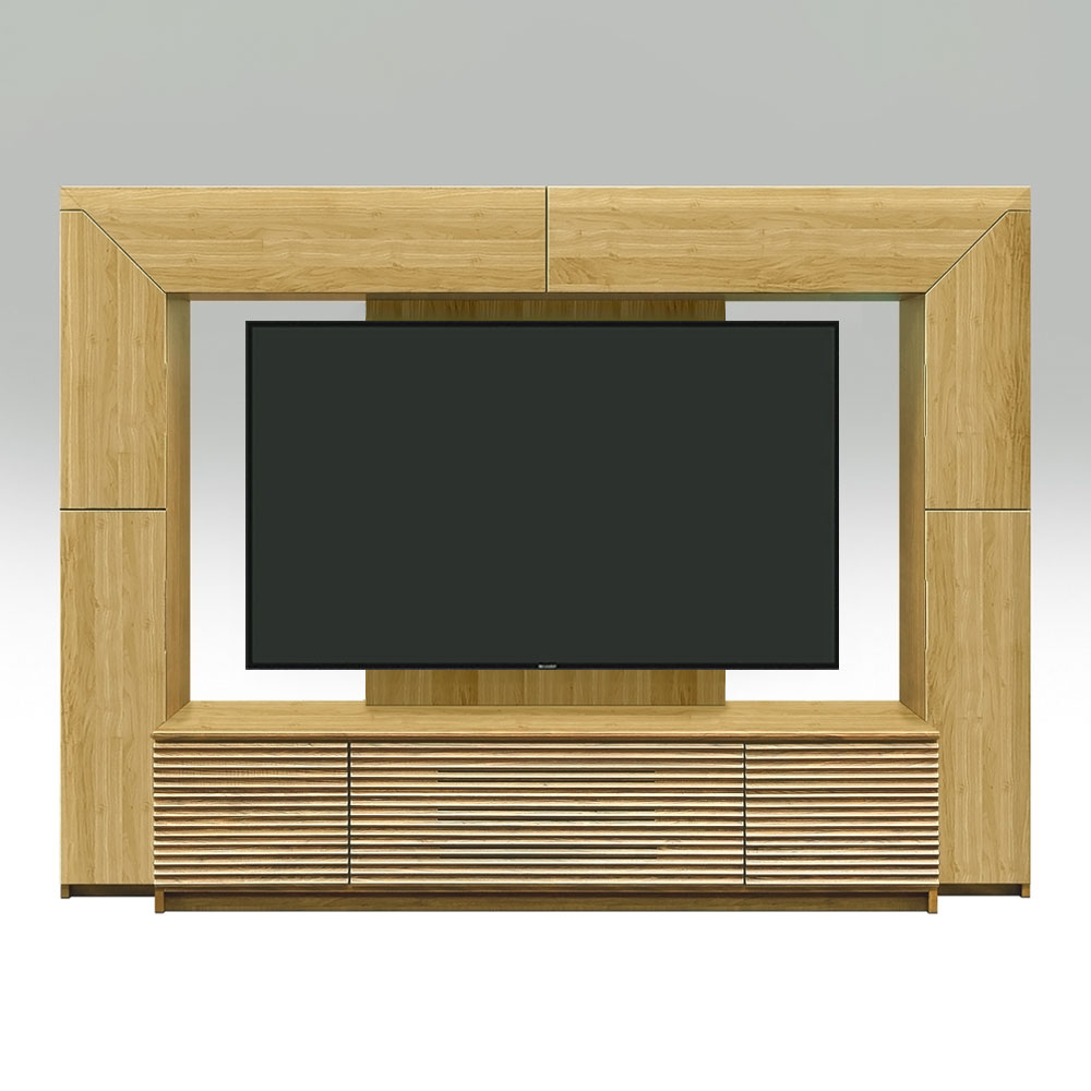 テレビボード「アクロス」ハイタイプ 幅230cm オーク材 ホワイトオーク色【セール対象品のため5%OFF】