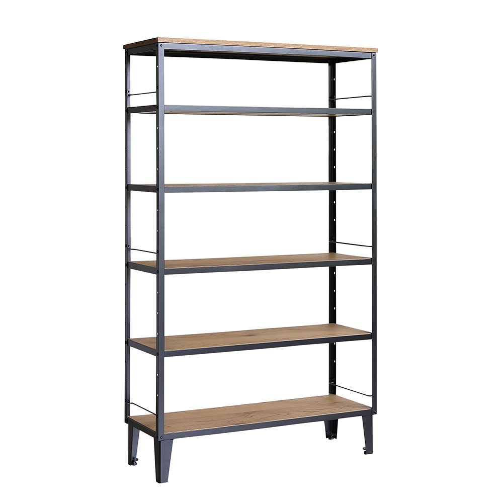 オープンシェルフ「アンティス」幅103cm オーク材/ブラックスチール【セール対象品のため5%OFF】