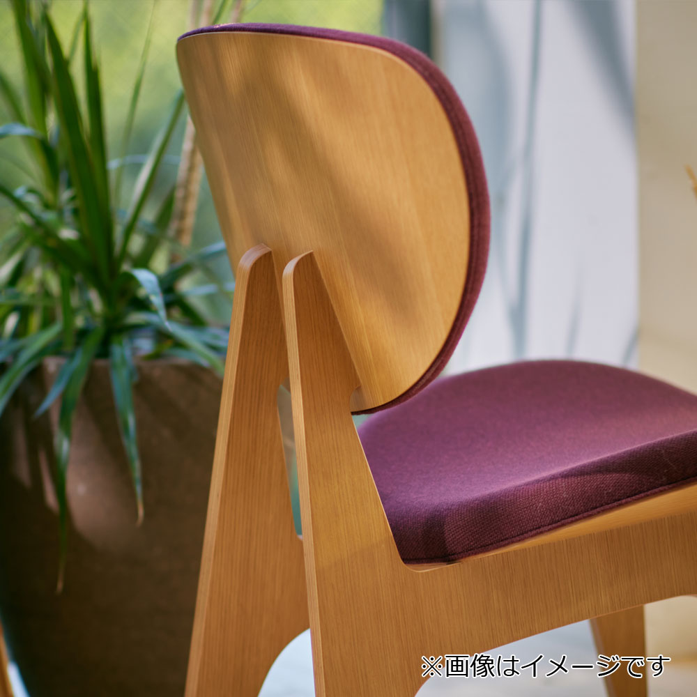 天童木工 中座イス「T-3206NA-ST」ナラ材 張地 NC-B0117 ワインレッド色【受注生産品】