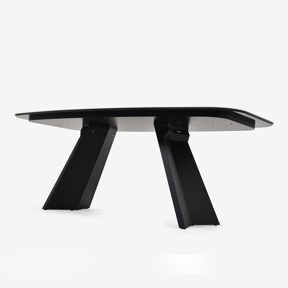 Calligaris(カリガリス)ダイニングテーブル「Icaro CS4115-FB 200」幅199cm 天板セラミックガラス P2Cホワイトマーブル