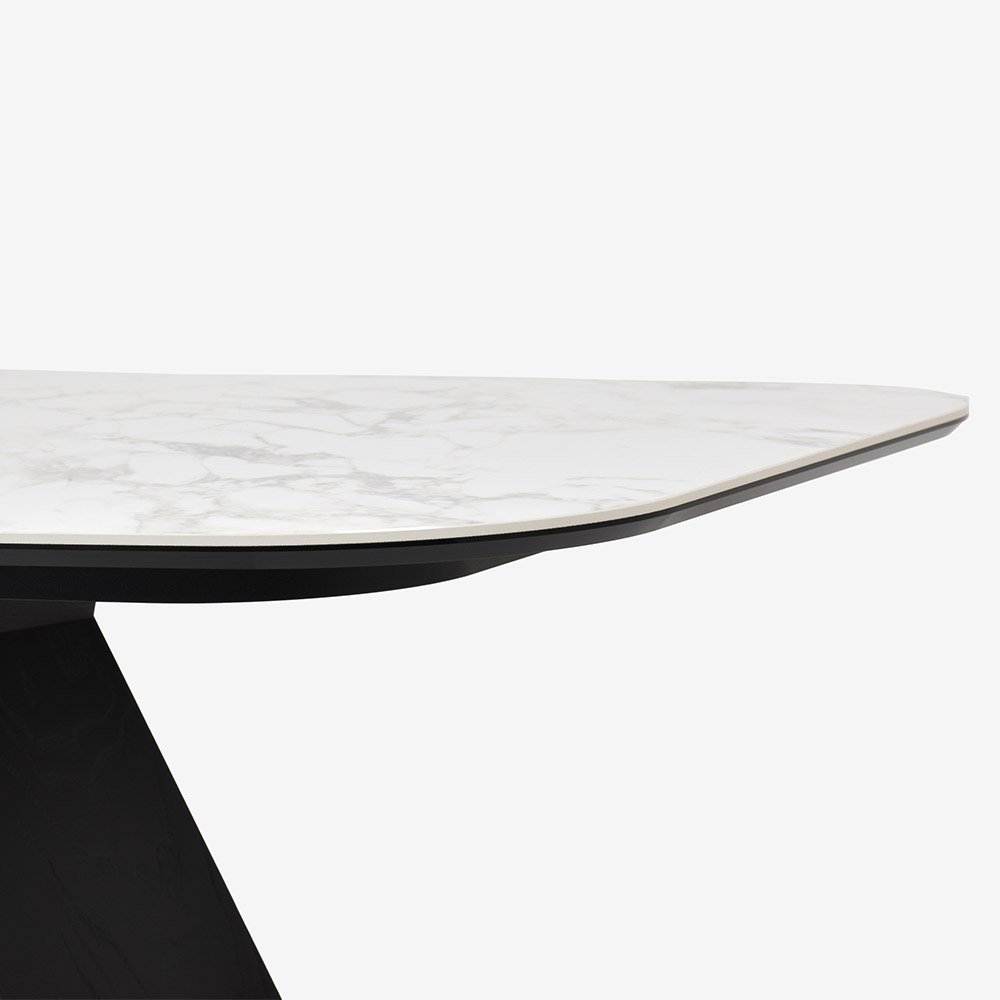 Calligaris(カリガリス)ダイニングテーブル「Icaro CS4115-FB 200」幅199cm 天板セラミックガラス P2Cホワイトマーブル