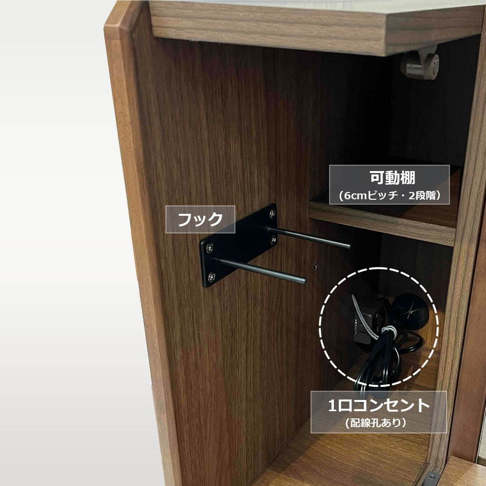 姿見ドレッサー「Clerk クラーク」オーク色 ※椅子別売