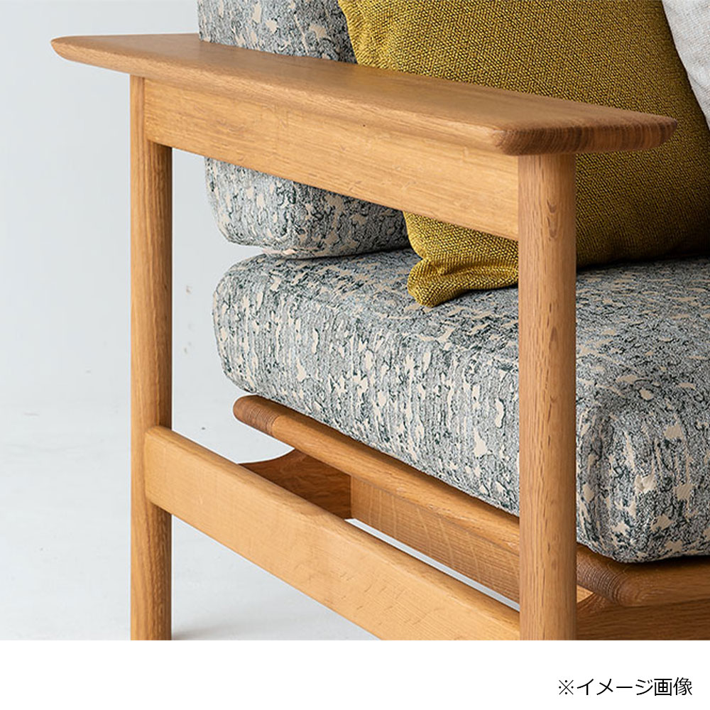 飛騨産業 ソファ 3人掛け「SATSUKI -サツキ- FP105SOU」 幅210cm ウォールナット材 WA色 布#EミモザYE【受注生産品】