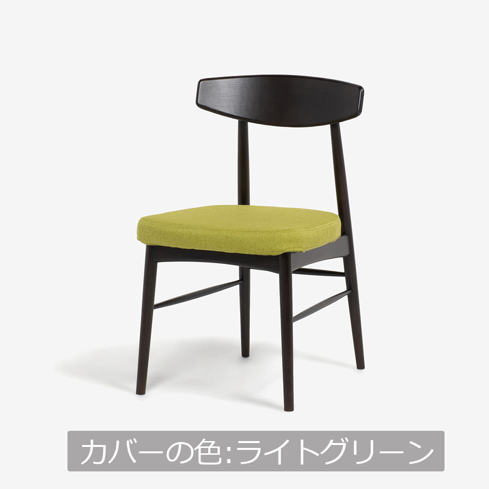 ダイニングチェア「ユノ3A」レッドオーク材/ラバーウッド材 ダークブラウン色 PVCブラック 布カバー全9色