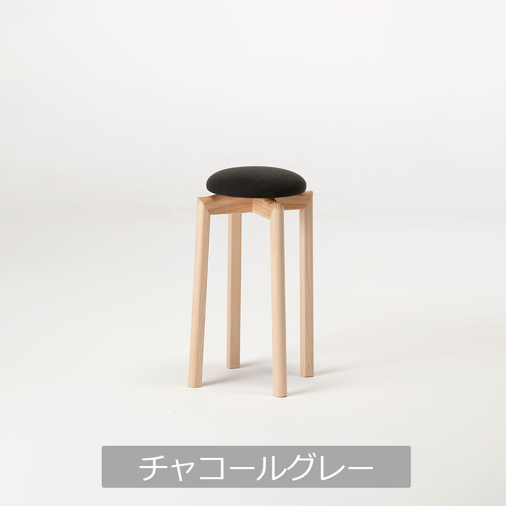 匠工芸 スツールSS「MUSHROOM-マッシュルーム-」カバ材 高さ50cm 全5色【受注生産品】
