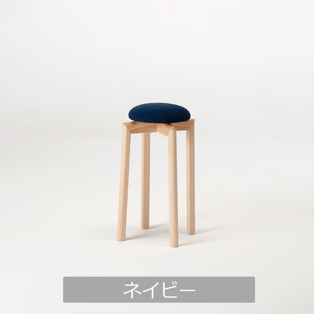 匠工芸 スツールSS「MUSHROOM-マッシュルーム-」カバ材 高さ50cm 全5色【受注生産品】