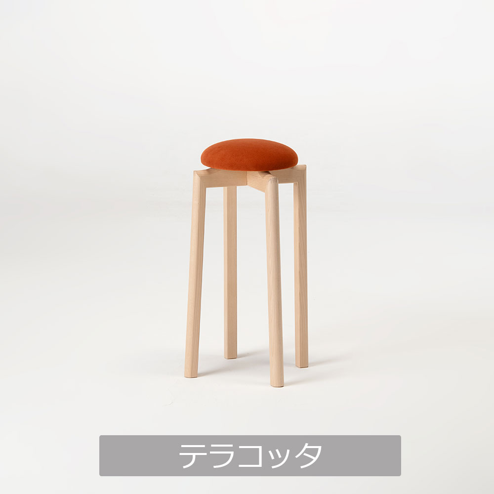 匠工芸 スツールS「MUSHROOM-マッシュルーム-」カバ材 高さ55cm 全5色【受注生産品】