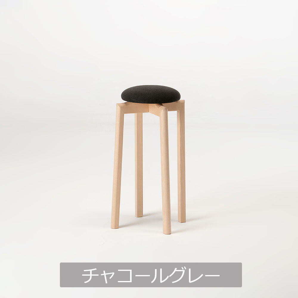 匠工芸 スツールS「MUSHROOM-マッシュルーム-」カバ材 高さ55cm 全5色【受注生産品】