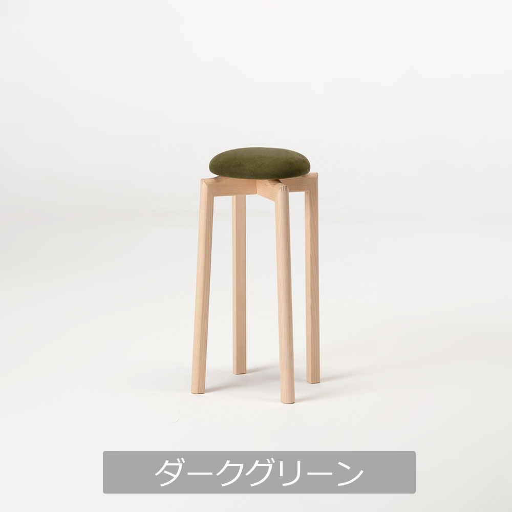 匠工芸 スツールS「MUSHROOM-マッシュルーム-」カバ材 高さ55cm 全5色【受注生産品】