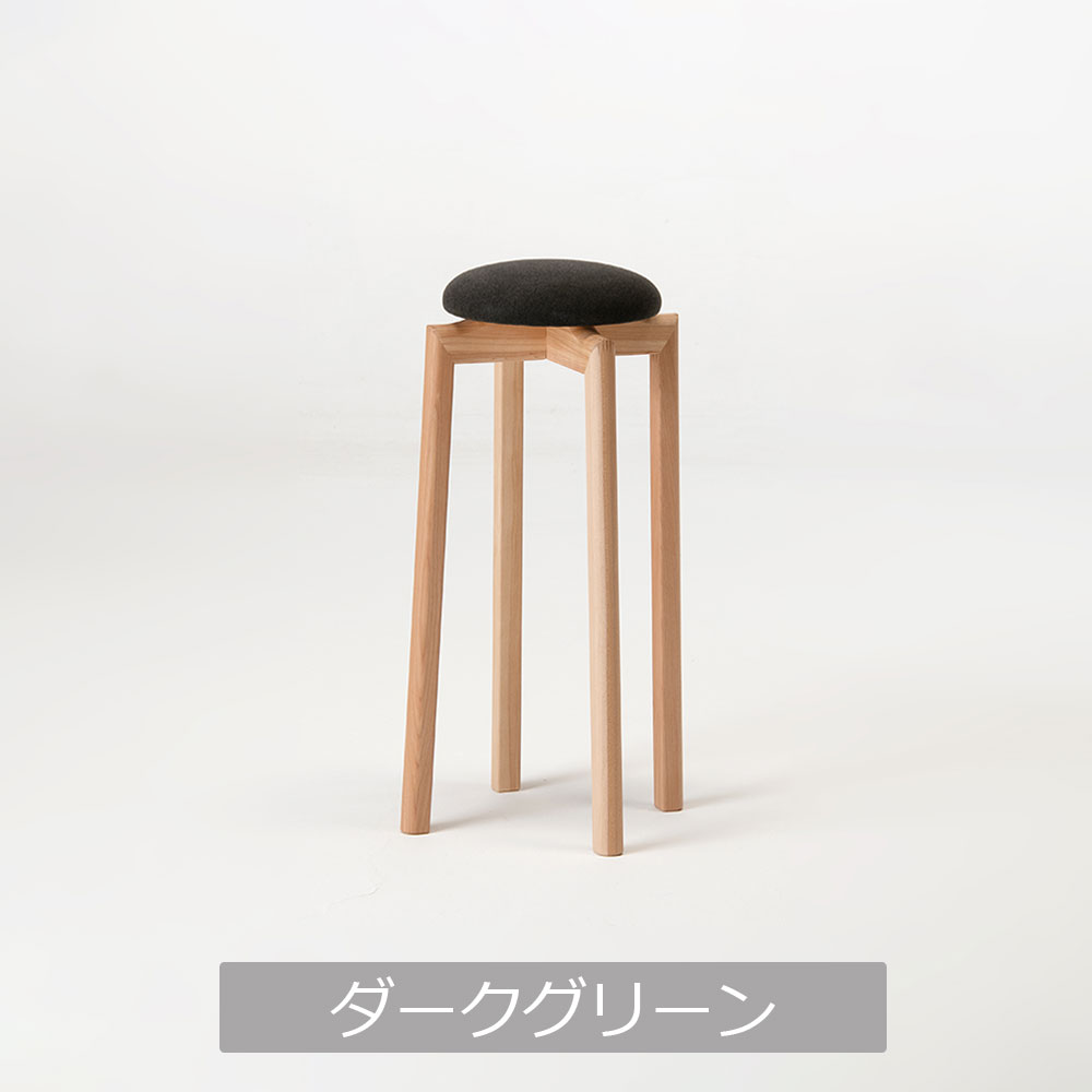 匠工芸 スツールM「MUSHROOM-マッシュルーム-」カバ材 高さ60cm 全5色【受注生産品】