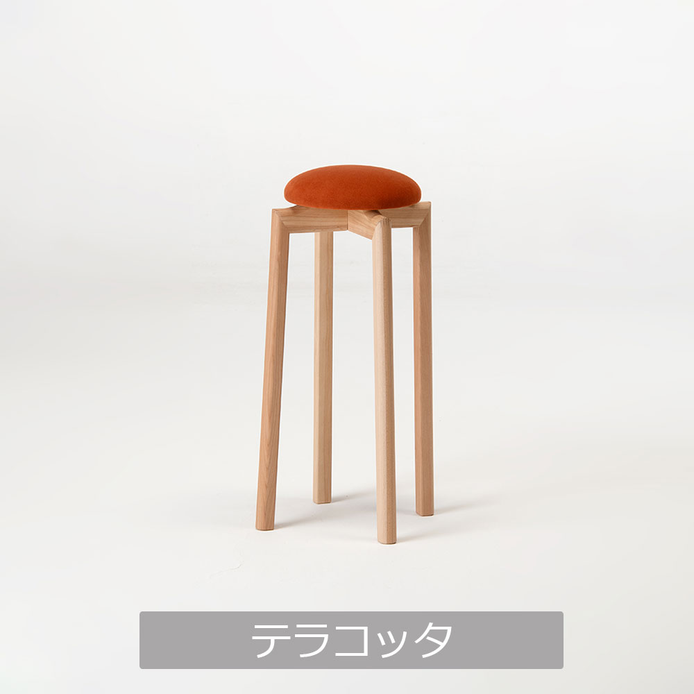 匠工芸 スツールM「MUSHROOM-マッシュルーム-」カバ材 高さ60cm 全5色【受注生産品】