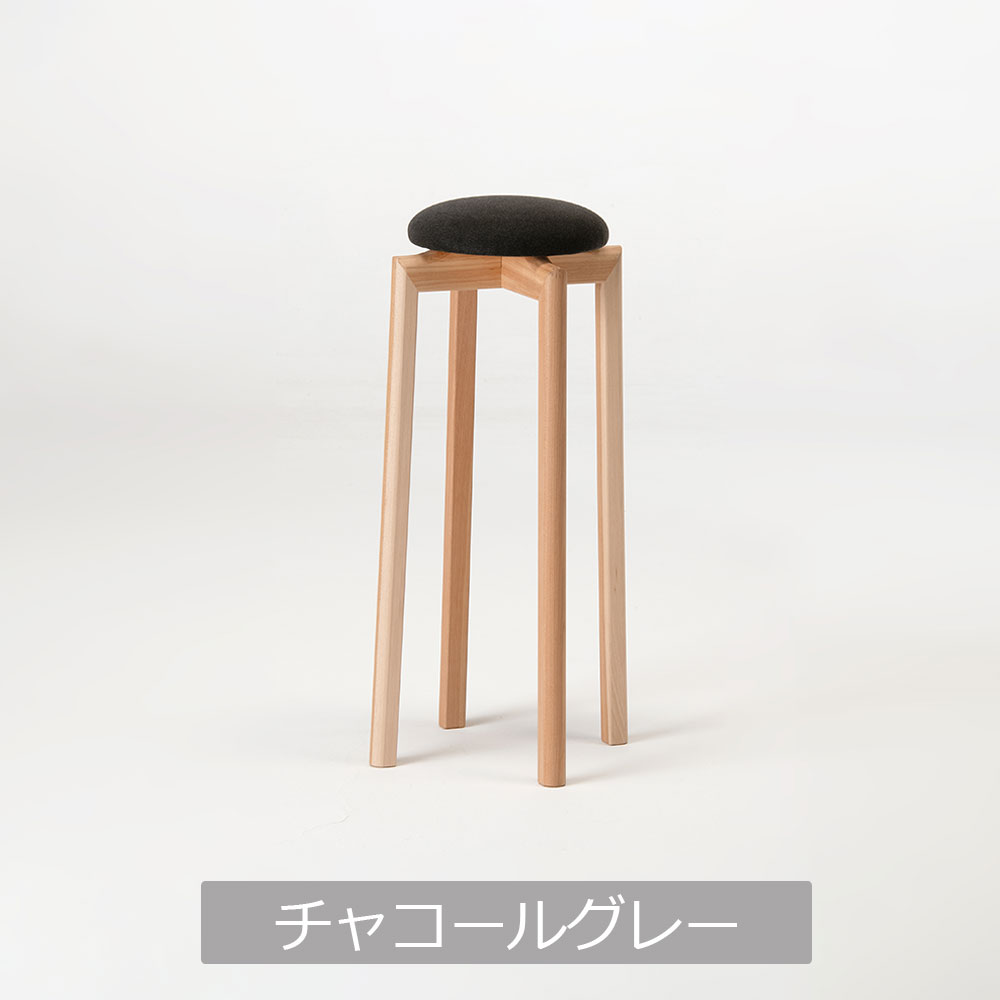 匠工芸 スツールL「MUSHROOM-マッシュルーム-」カバ材 高さ65cm 全5色【受注生産品】