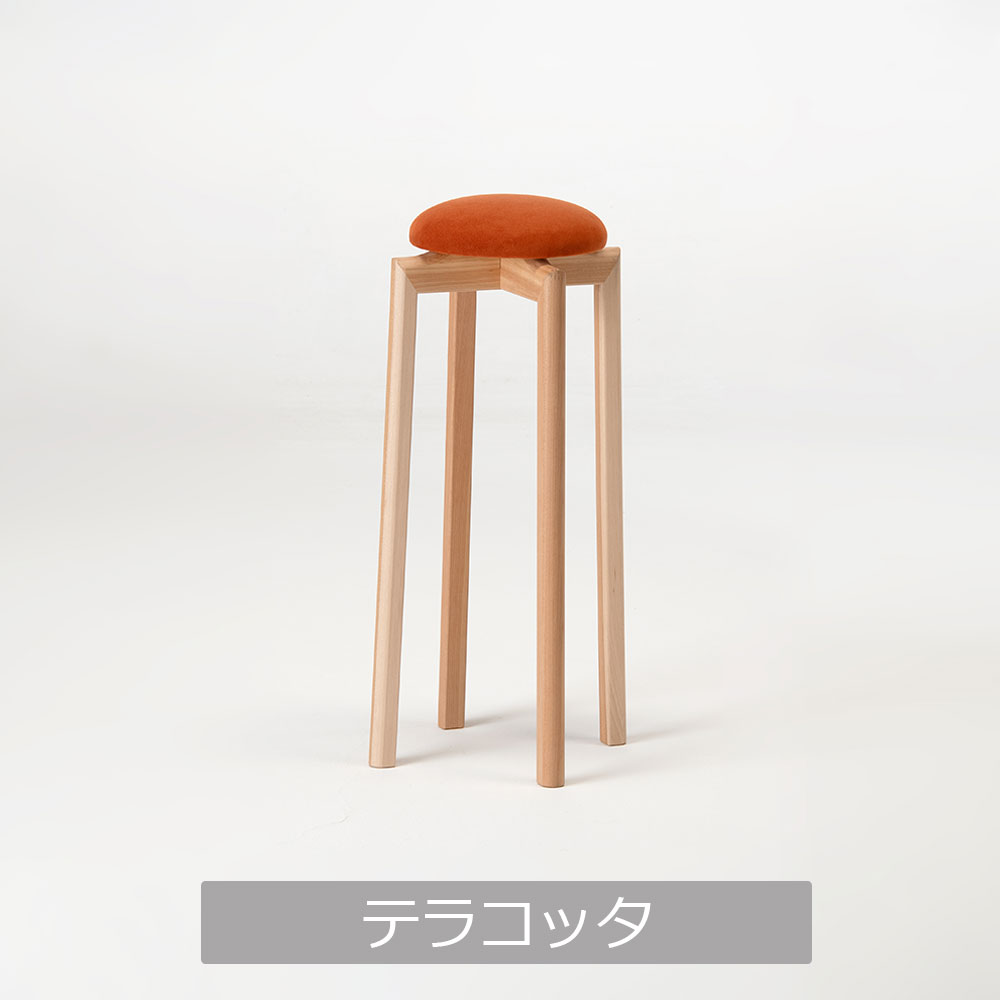 匠工芸 スツールL「MUSHROOM-マッシュルーム-」カバ材 高さ65cm 全5色【受注生産品】