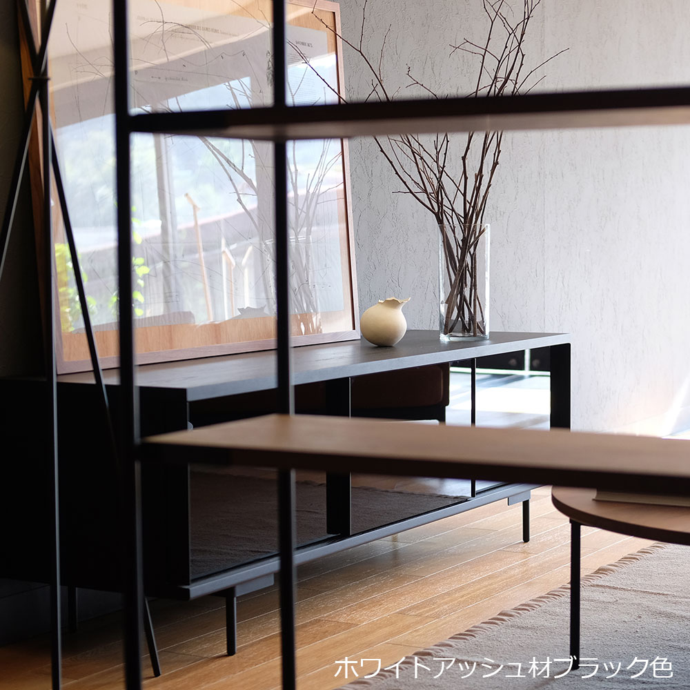 マルケイ木工 テレビボード「M-CRAFT dual デュアル」ハイタイプ 幅180cm 木部全3色 スチール脚ブラック【受注生産品】【セール対象品のため5%OFF】