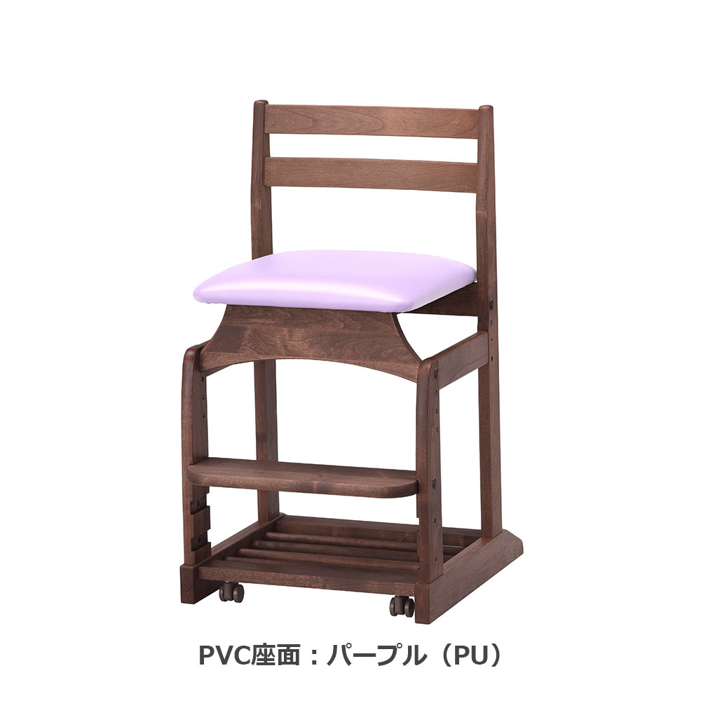 hotta woody(堀田木工所)デスクチェア「ダックチェア No.8」アルダー材WN(ウォールナット)色 PVC張り 全4色