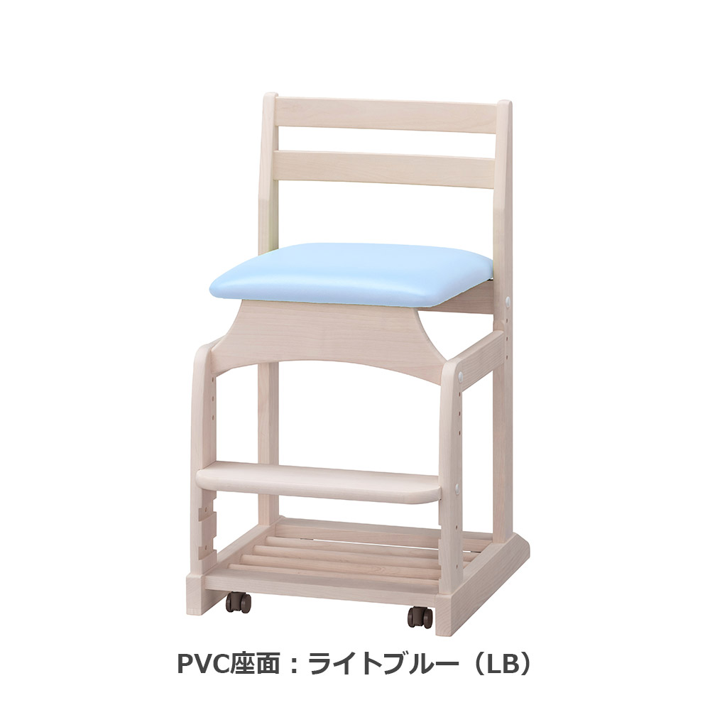 hotta woody（堀田木工所）デスクチェア「ダックチェア No.8」アルダー材WH(ホワイト)色 PVC張り 全4色
