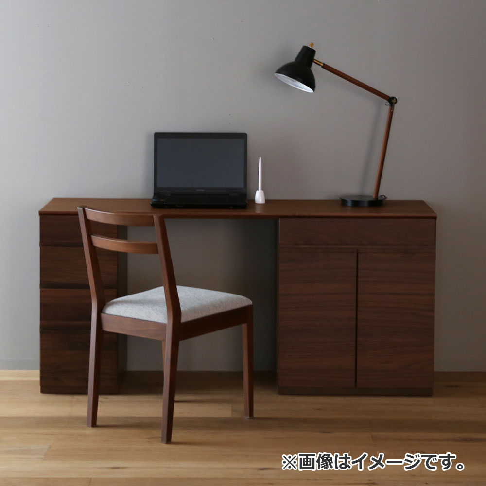 ユニットデスク「アスター」両袖タイプ(30チェスト 60キャビネット)幅150.4cm ウォールナット材