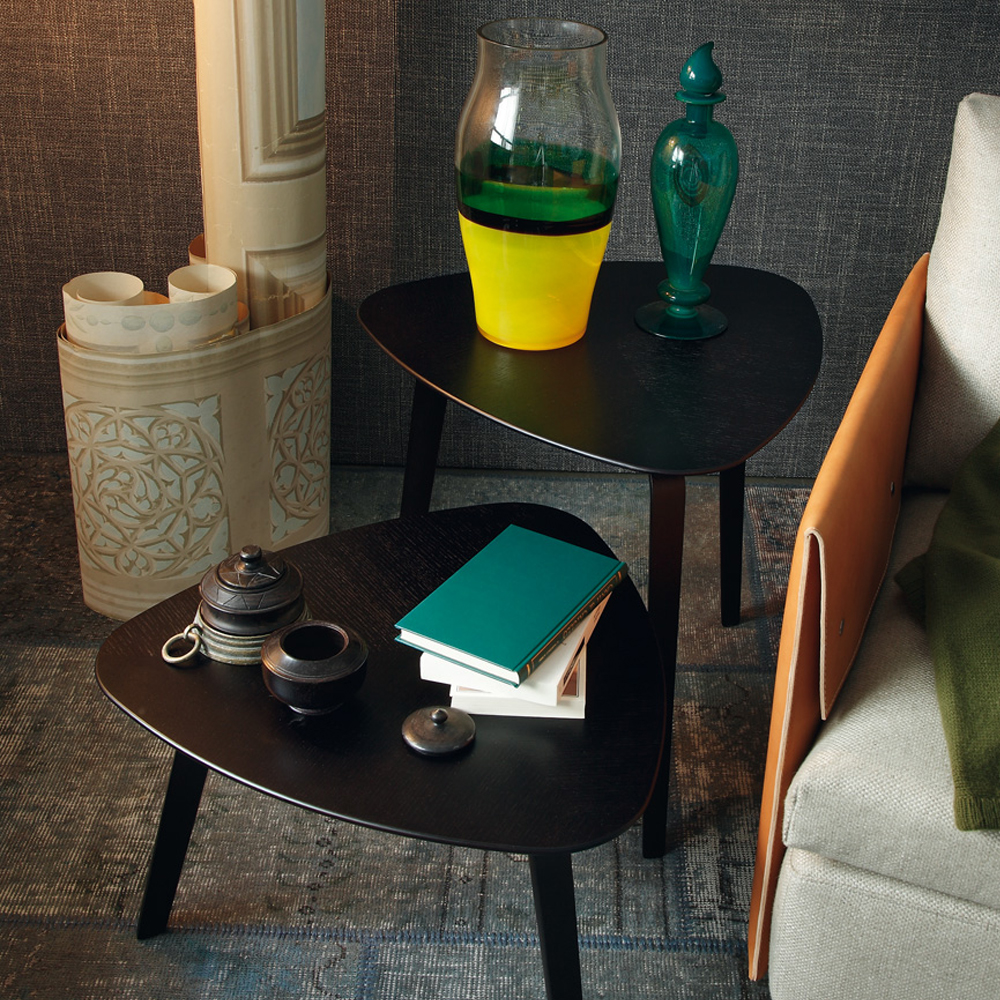 PoltronaFrau（ポルトローナ・フラウ）サイドテーブル 「フィオリーレ ハイタイプ」アッシュ材ダークブラウン色