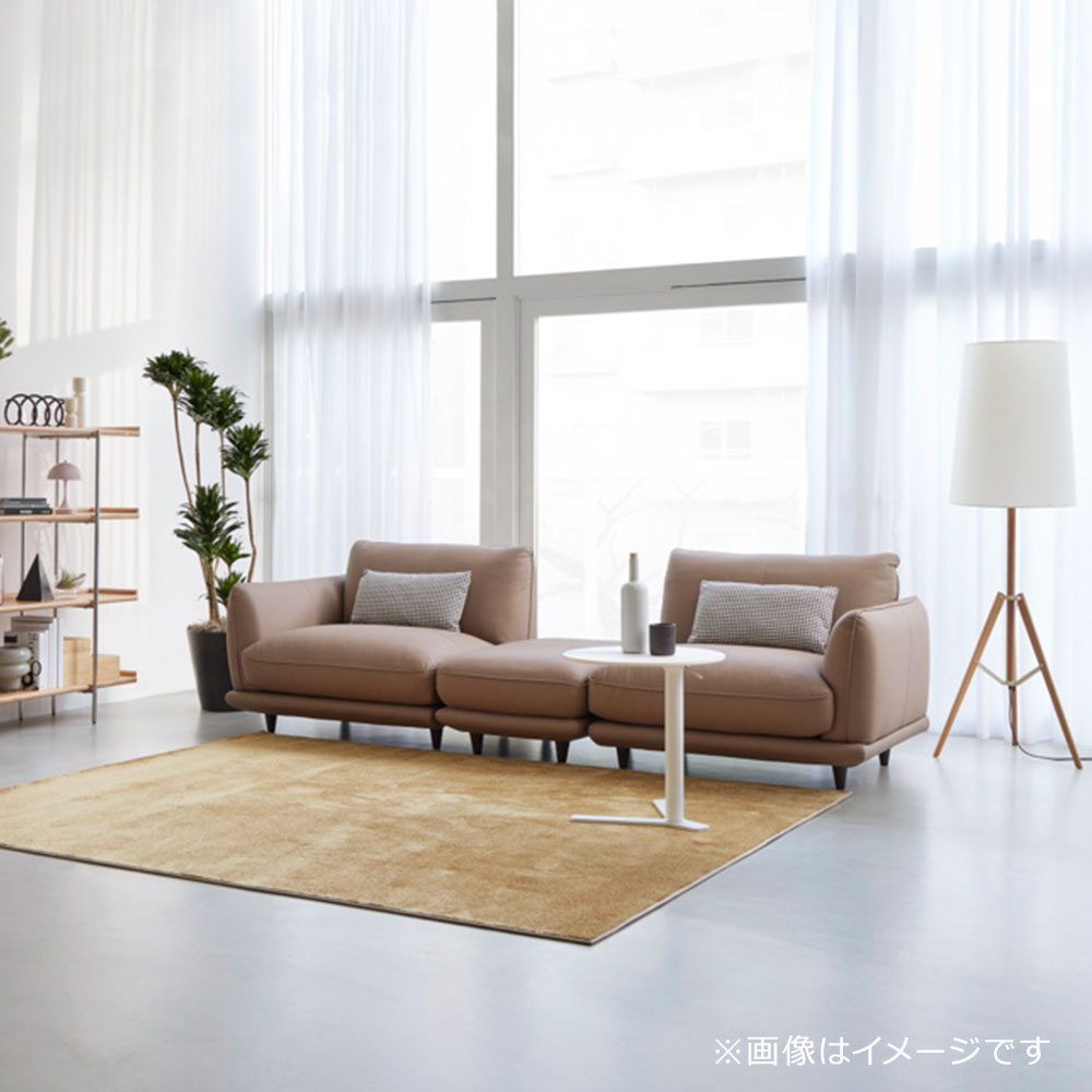 昇降式サイドテーブル（丸）「YO」ホワイト