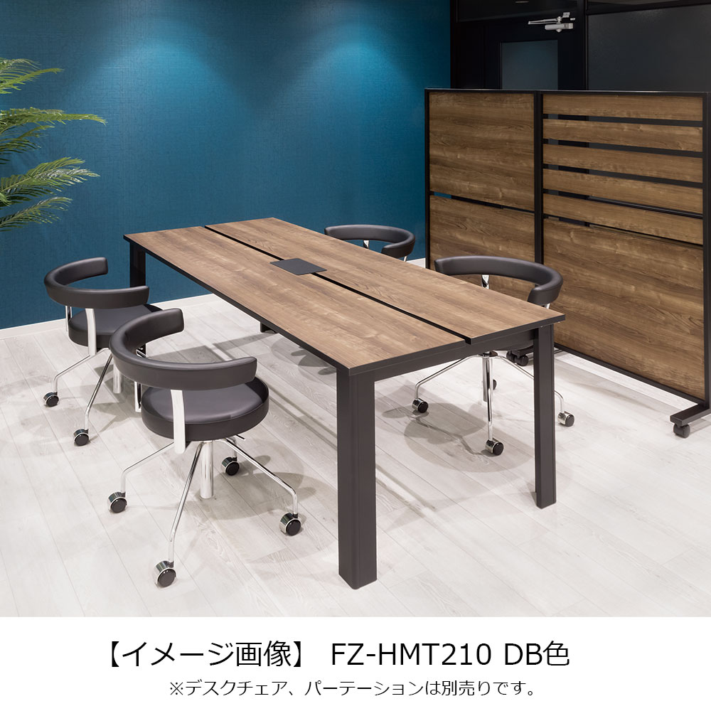 ミーティングテーブル「HOLIS ホリス 」配線孔+布製ケーブルトレー付き 全4サイズ 全4色【受注生産品】