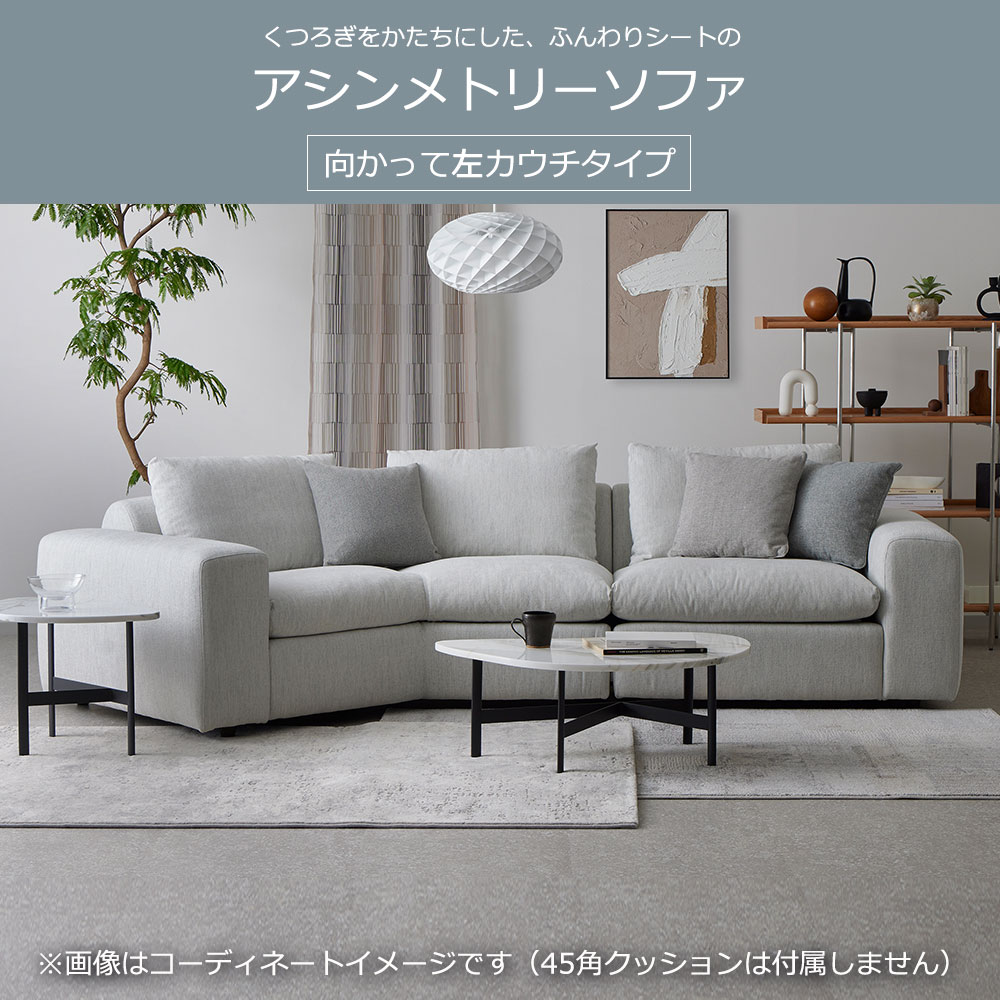 カウチソファ2点セット 向かって左カウチ「フラクセン」 布#3 ハドソンHUS-05 【受注生産品】