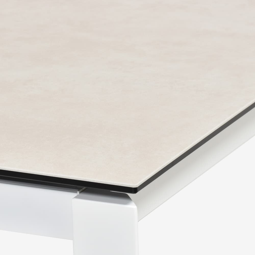 Calligaris(カリガリス)伸長式ダイニングテーブル「Duca CS4089」幅130-190cm 天板セラミック:ソルトホワイト/脚部スチール:マットオプティックホワイト