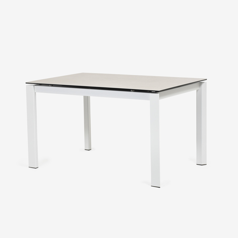 Calligaris(カリガリス)伸長式ダイニングテーブル「Duca CS4089」幅130-190cm 天板セラミック:ソルトホワイト/脚部スチール:マットオプティックホワイト