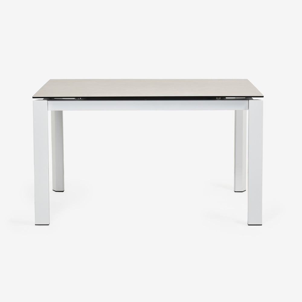 Calligaris(カリガリス)伸長式ダイニングテーブル「Duca CS4089」幅130-190cm 天板セラミック:ソルトホワイト/脚部スチール:マットオプティックホワイト