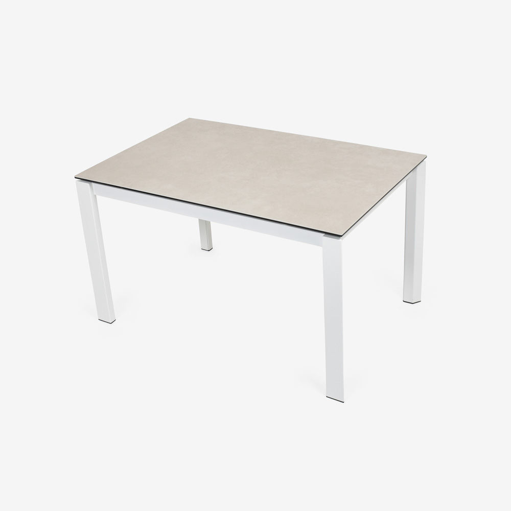 Calligaris(カリガリス)伸長式ダイニングテーブル「Duca CS4089」幅130-190cm 天板セラミック:ソルトホワイト/脚部スチール:マットオプティックホワイト