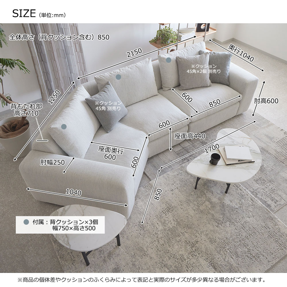 カウチソファ2点セット 向かって左カウチ「フラクセン」 布#3 ハドソンHUS-05 【受注生産品】