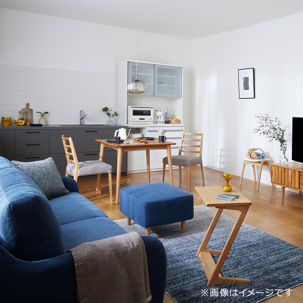 ダイニングテーブル「シネマ3」 正方形 幅85cm レッドオーク材 ホワイトオーク色