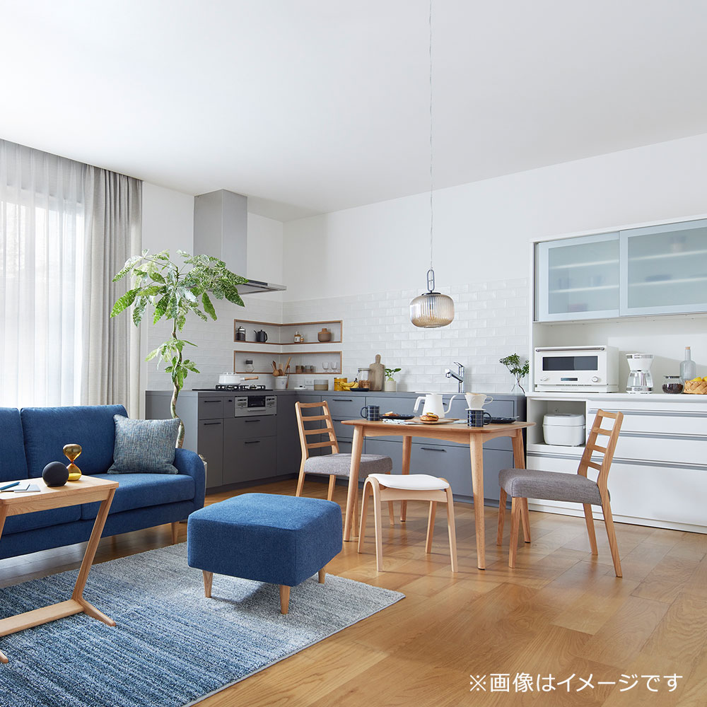 ダイニングテーブル「シネマ3」 正方形 幅85cm レッドオーク材 ホワイトオーク色