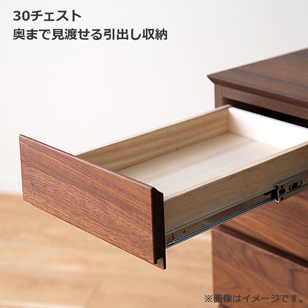 ユニットデスク「アスター」両袖タイプ(30キャビネット 30チェスト)幅150.4cm ウォールナット材