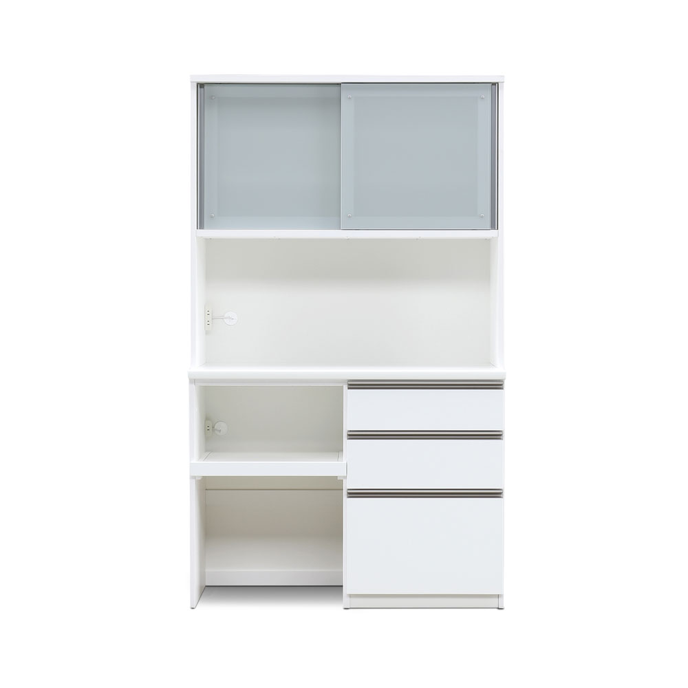 オープンボード「ココ 100」幅98cm 奥行49cm 高さ198cm ホワイト【セール対象品のため5%OFF】