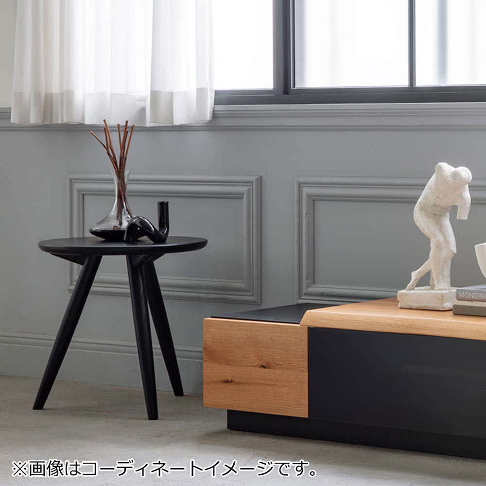 サイドテーブル「LT311-1S RO-CB」レッドオーク材チャコールブラック色【受注生産品】