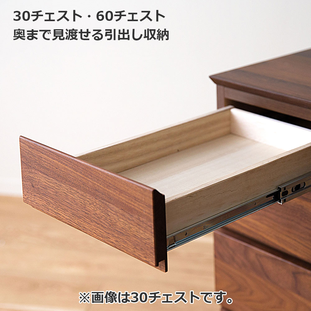 ユニットデスク「アスター」両袖タイプ(30チェスト 60チェスト)幅150.4cm ウォールナット材