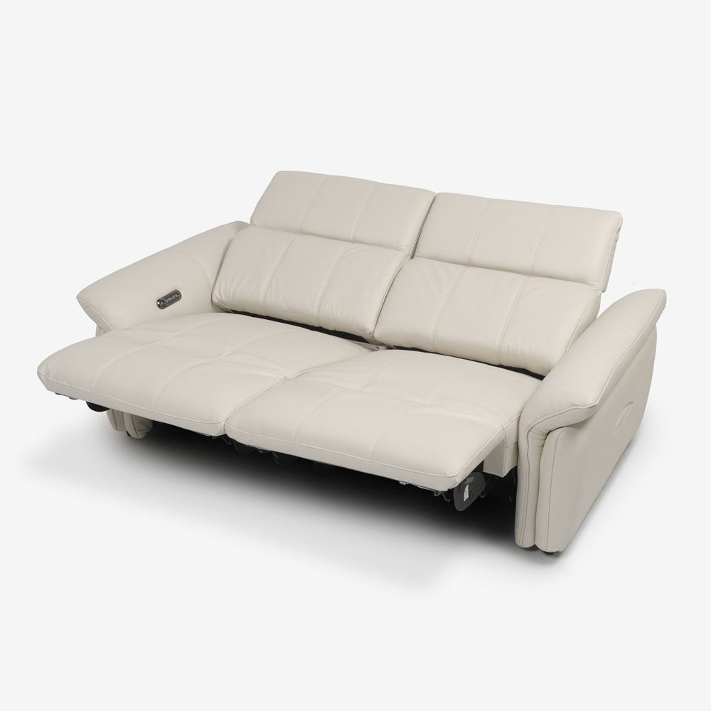電動リクライニングソファ2点セット「L/S Motion 74（エルエスモーション74）」幅202cm 革#H/S-521E フロスト色