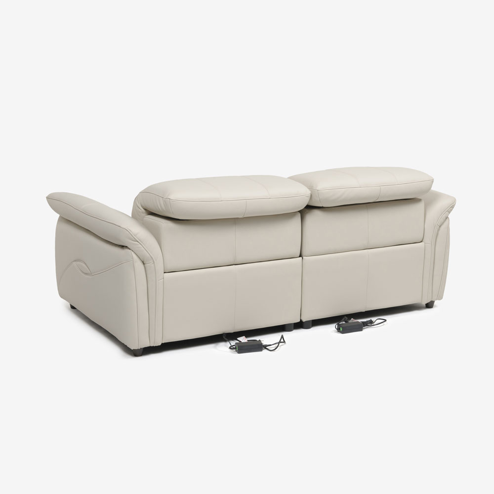電動リクライニングソファ2点セット「L/S Motion 74（エルエスモーション74）」幅202cm 革#H/S-521E フロスト色