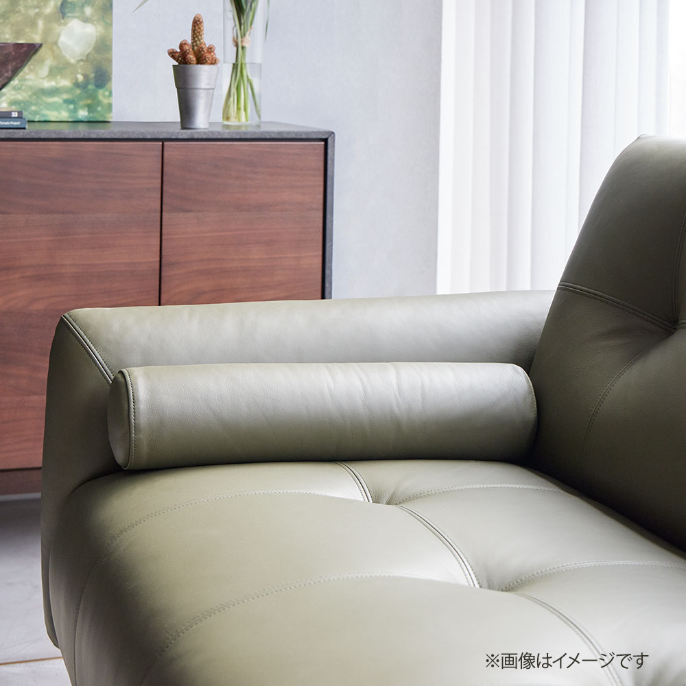 ソファ 3人掛け「L/S 72（エルエス72）」幅199cm 革 #H/S-548E ダークオリーブ色
