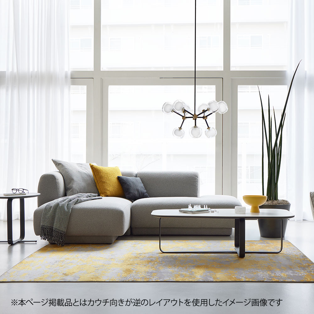 FaBBRica(ファブリカ)カウチソファ2点セット「FA-0669」片肘カウチ背無し(向かって左肘)+片肘カウチ(向かって右肘)布#FA-2 FAB-VIS-451 アッシュ色
