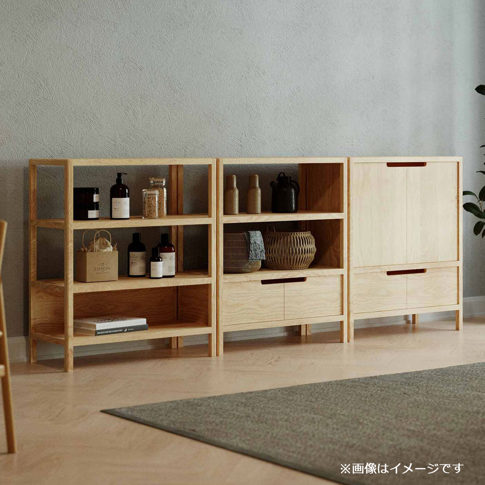シェルフ「ピート TypeB」幅85cm オーク材【セール対象品のため5%OFF】