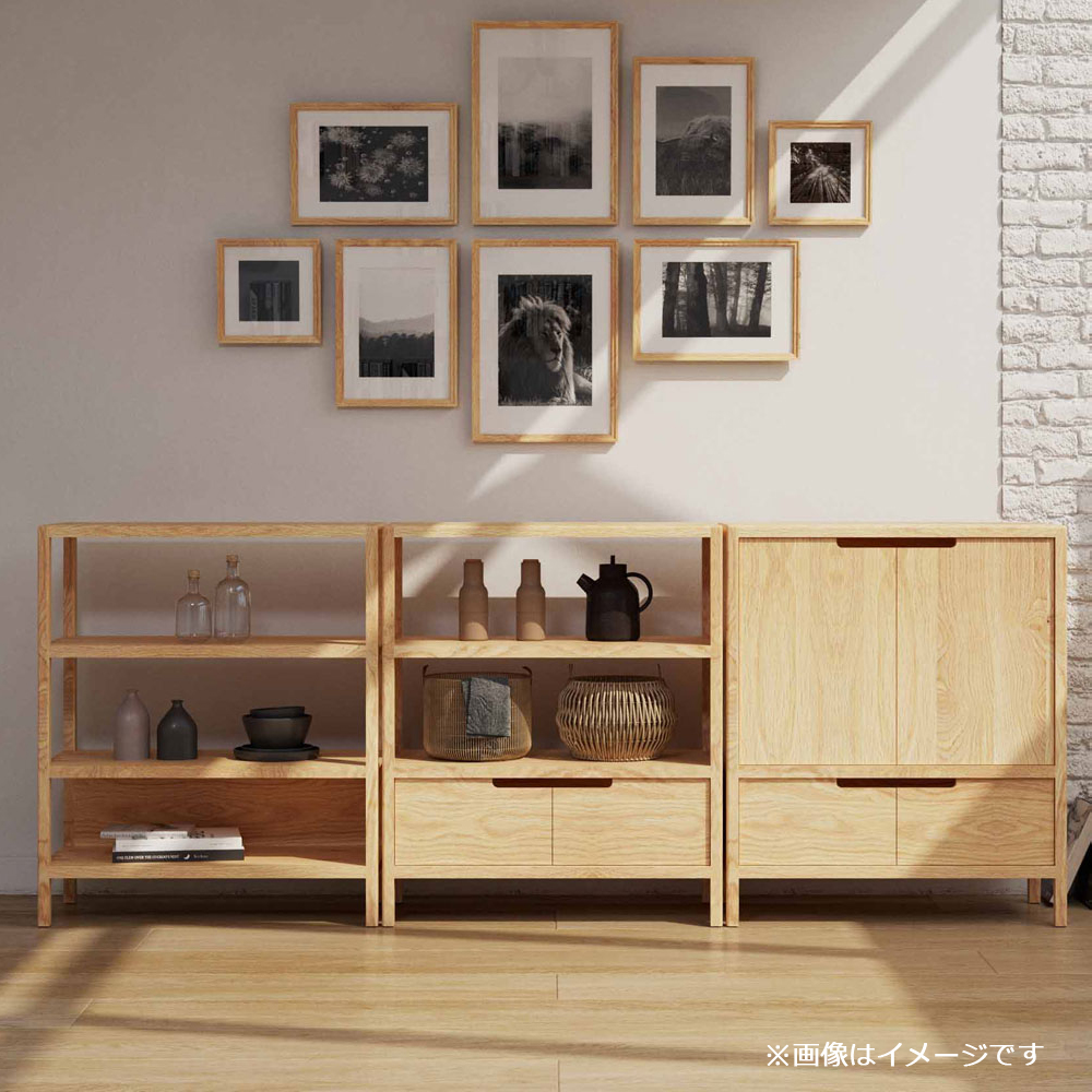 シェルフ「ピート TypeB」幅85cm オーク材【セール対象品のため5%OFF】
