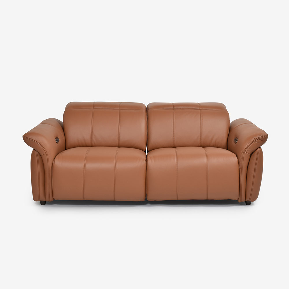 電動リクライニングソファ2点セット「L/S Motion 74(エルエスモーション74)」幅202cm 革#H/S-334E ペカンブラウン色
