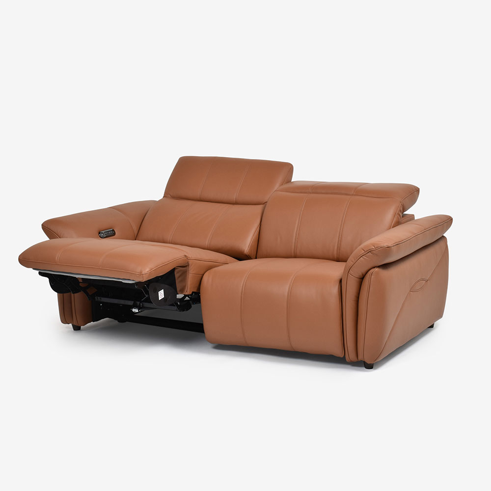 電動リクライニングソファ2点セット「L/S Motion 74(エルエスモーション74)」幅202cm 革#H/S-334E ペカンブラウン色