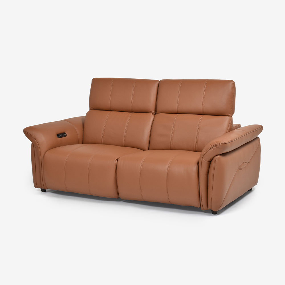 電動リクライニングソファ2点セット「L/S Motion 74(エルエスモーション74)」幅202cm 革#H/S-334E ペカンブラウン色