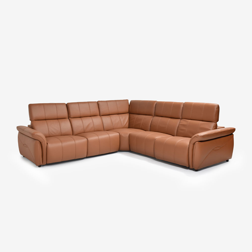 電動リクライニングコーナーソファ5点セット「L/S Motion 74（エルエスモーション74）」幅297cm 革#H/S-334E ペカンブラウン色