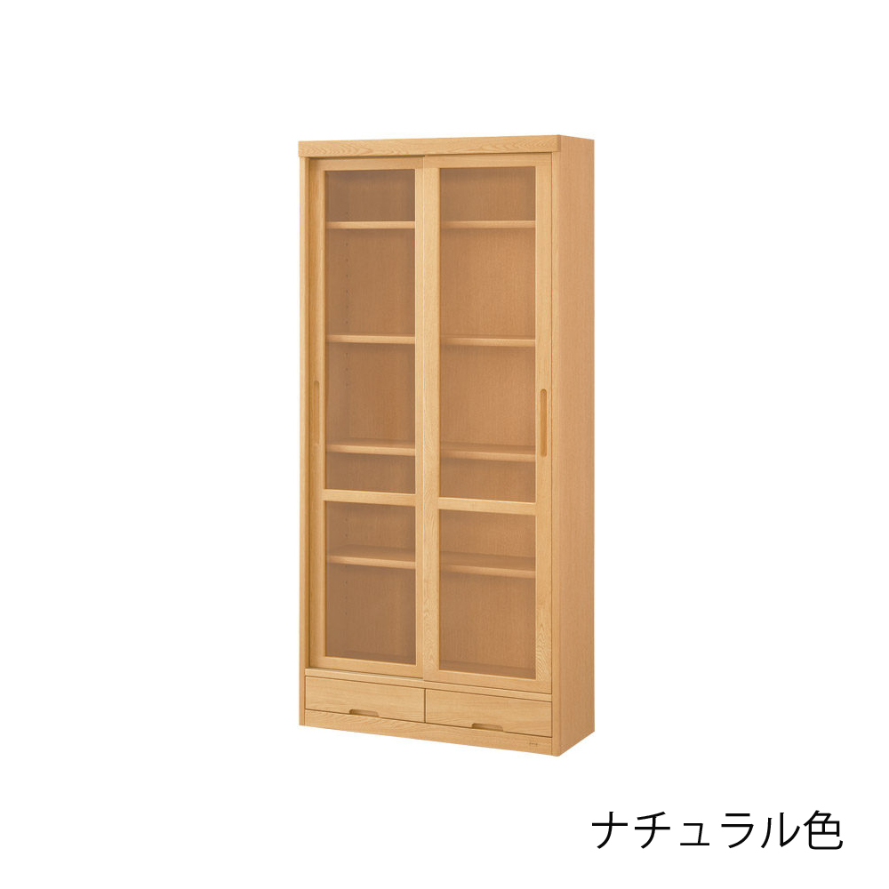 浜本工芸　書棚「8604G・No.8600G・8608G」引き戸タイプ 幅85.1cm 全3色［No.8600］