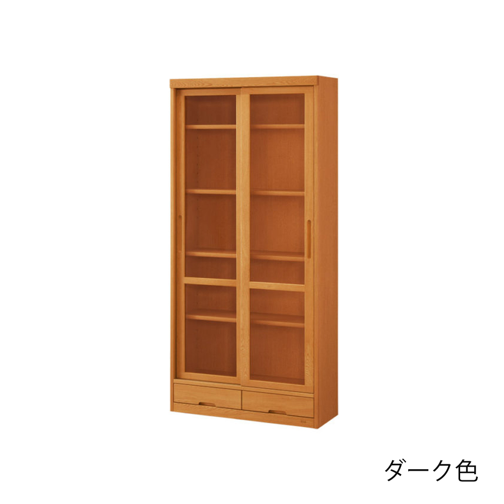 浜本工芸　書棚「8604G・No.8600G・8608G」引き戸タイプ 幅85.1cm 全3色［No.8600］