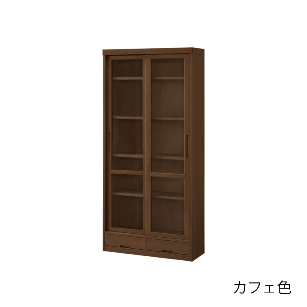 浜本工芸　書棚「8604G・No.8600G・8608G」引き戸タイプ 幅85.1cm 全3色［No.8600］