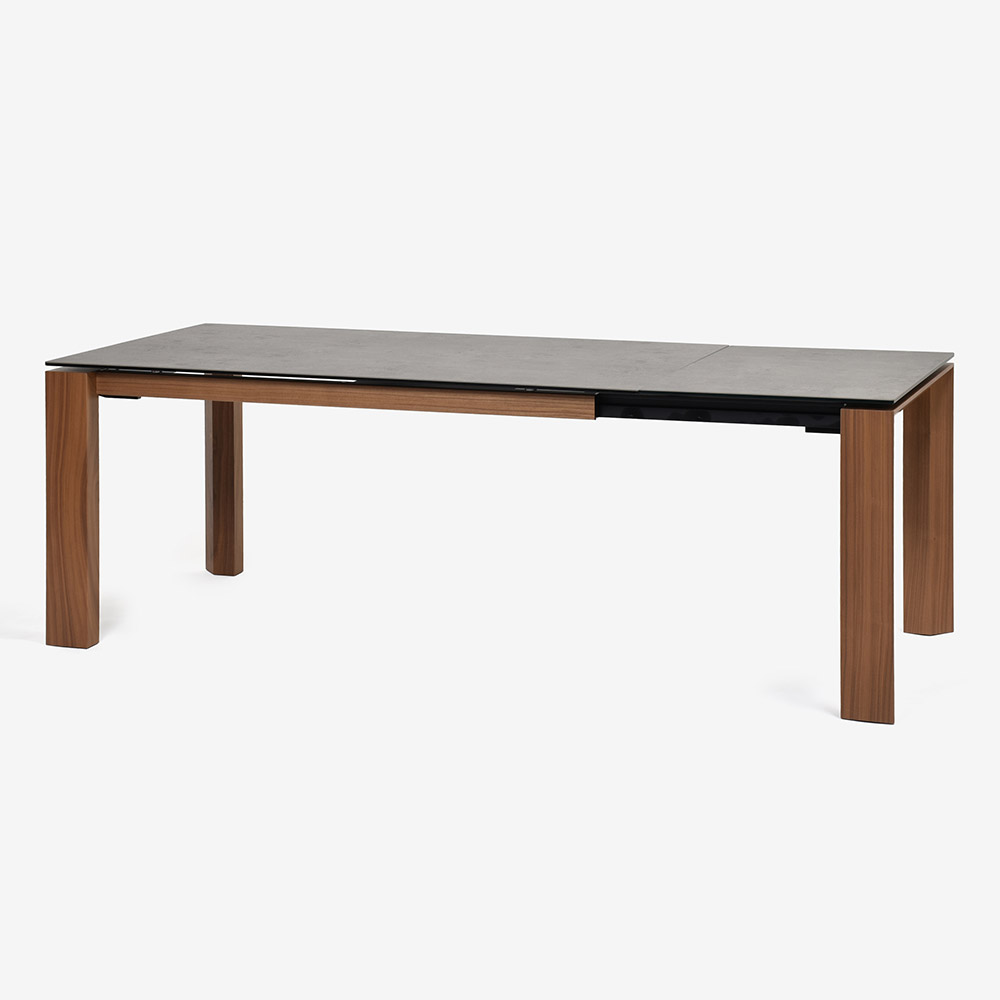 Calligaris（カリガリス）伸長式ダイニングテーブル「Omnia CS4058-R」幅160-220cm 天板セラミック P321グレー/脚部ウォールナット材 P1GW